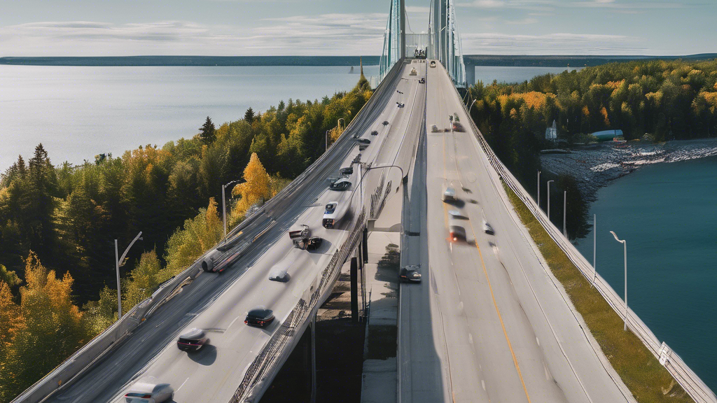 Illustration détaillée sur un incident évitable : une planification de voyage inefficace cause un accident au pont de Mackinac